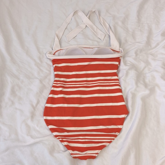 Lauren Ralph Lauren orange and white striped swimsuit - Picture 3 of 6